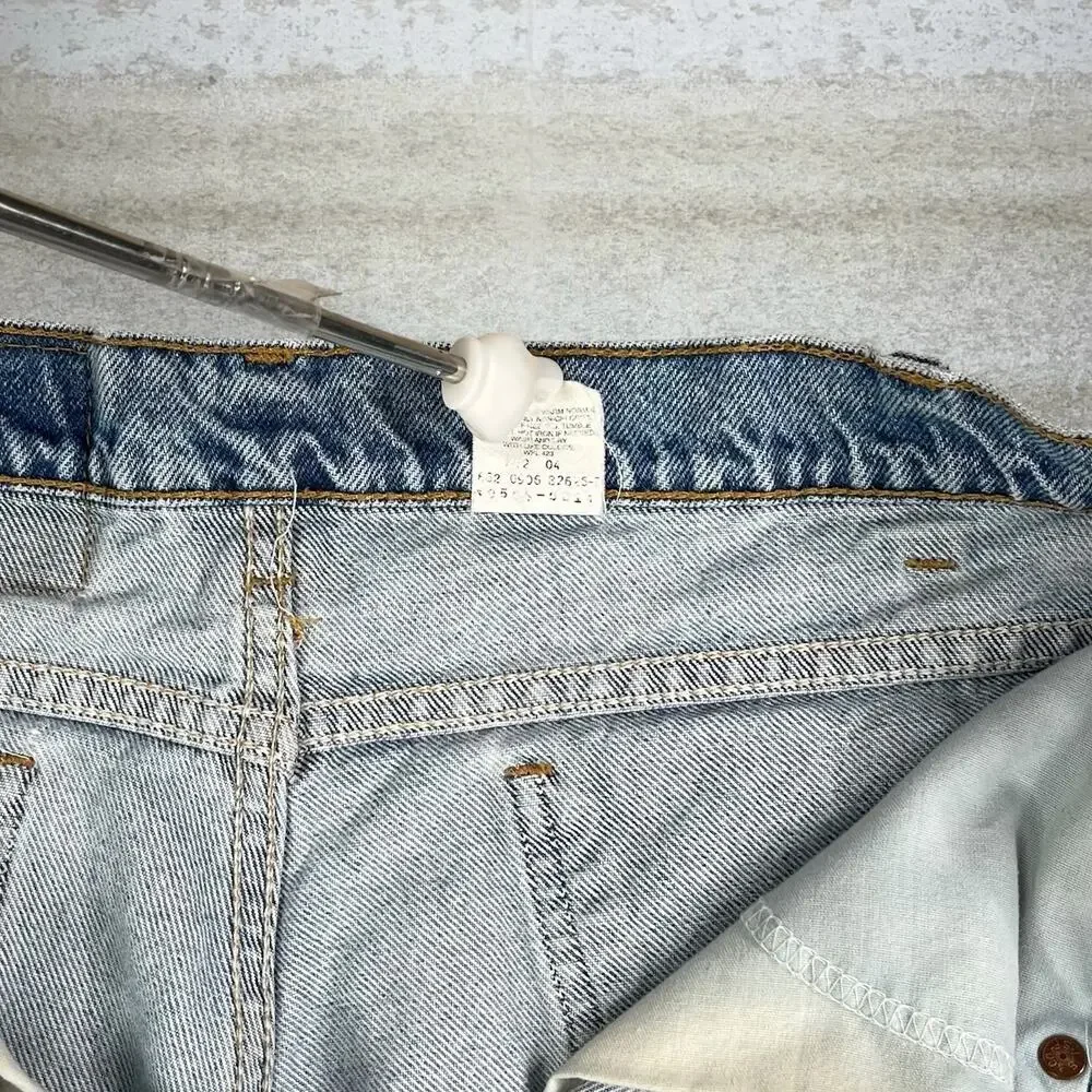 Vintage 90s Levis Jeans 505 34x30 Regular Straight Leg Fit Light Wash Orange Tab
